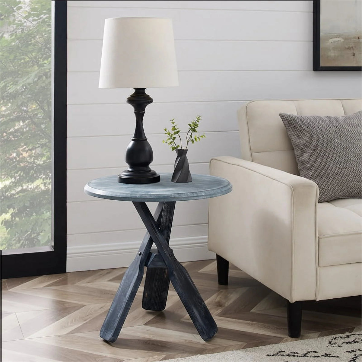 Gray Wood Side Table O413