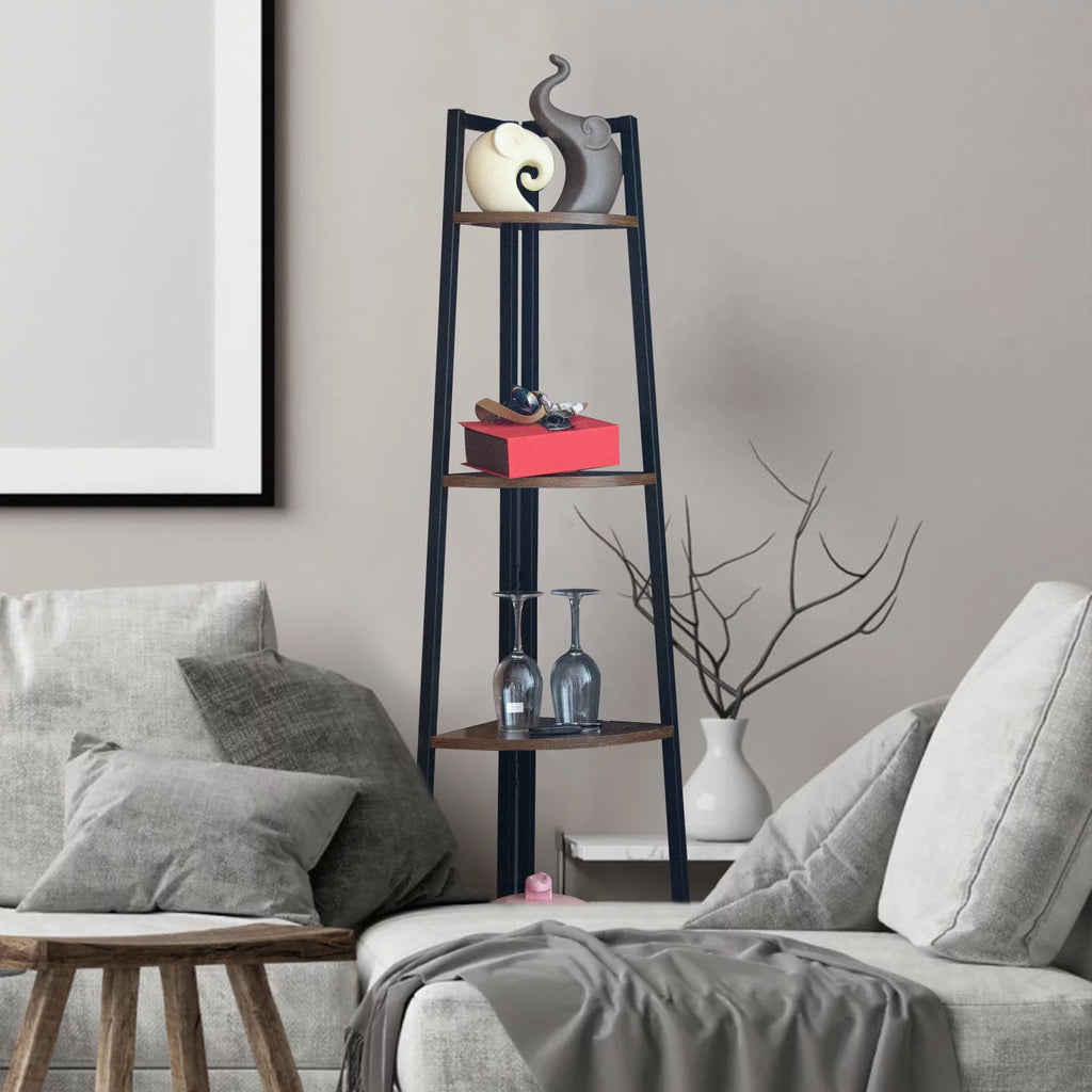 65 Inch Brown 5-Tier Corner Shelf T52393