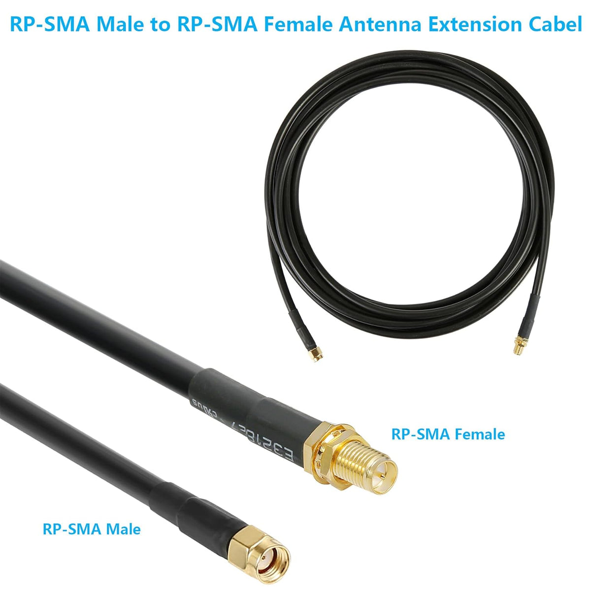 25 ft RP-SMA Male to RP-SMA Female Extension Cable Y2436