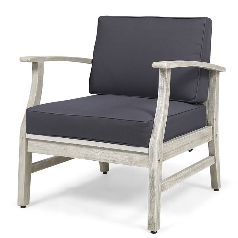 Gray Acacia Wood Club Chair (Set of 4) V813569