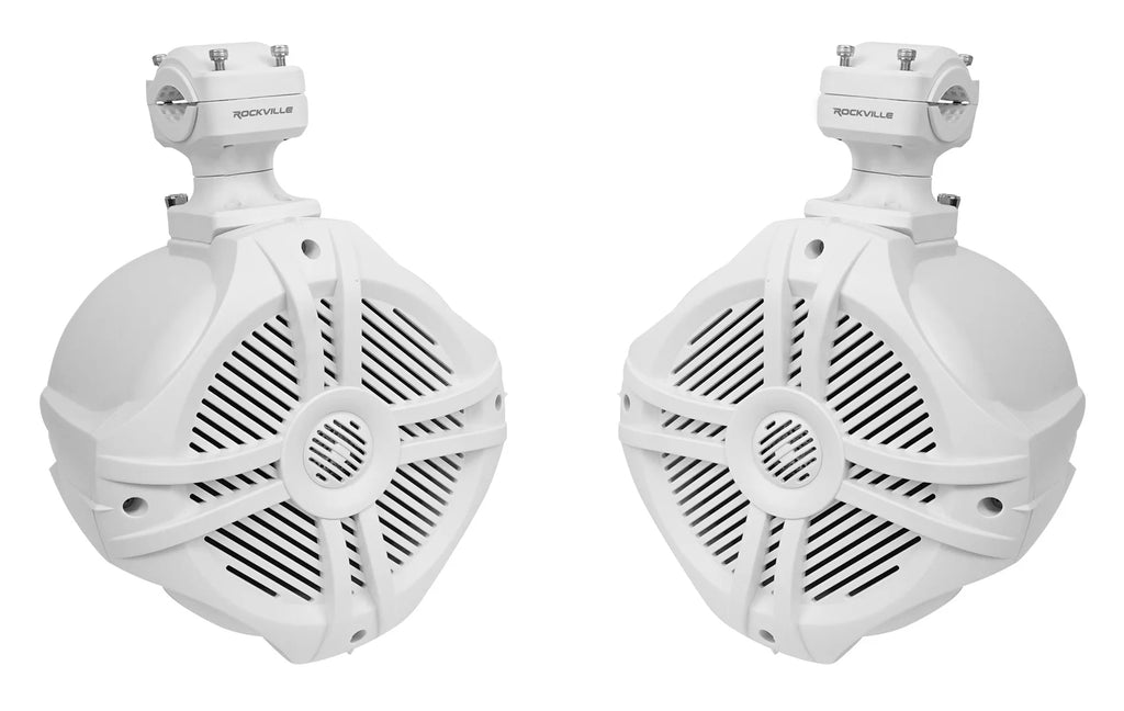 White 6.5" Marine Wakeboard Tower Speakers with Amplifier P343706