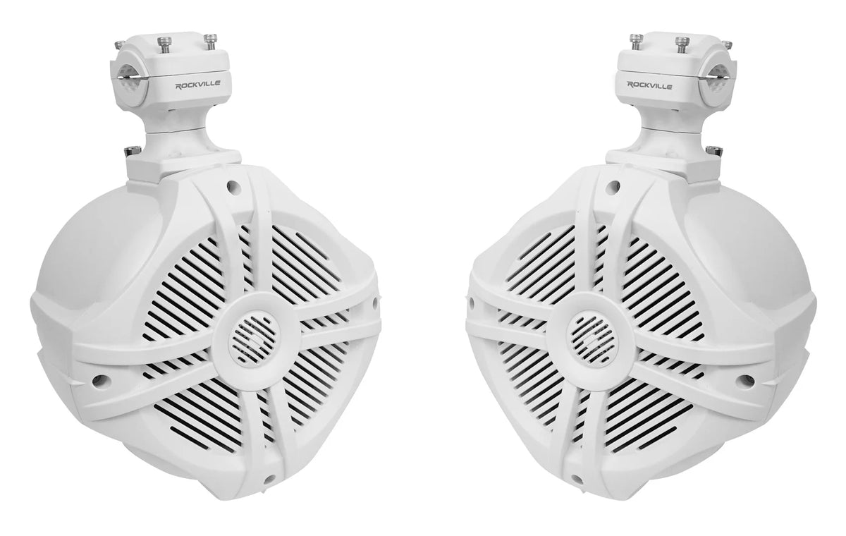 White 6.5" Marine Wakeboard Tower Speakers with Amplifier P343706