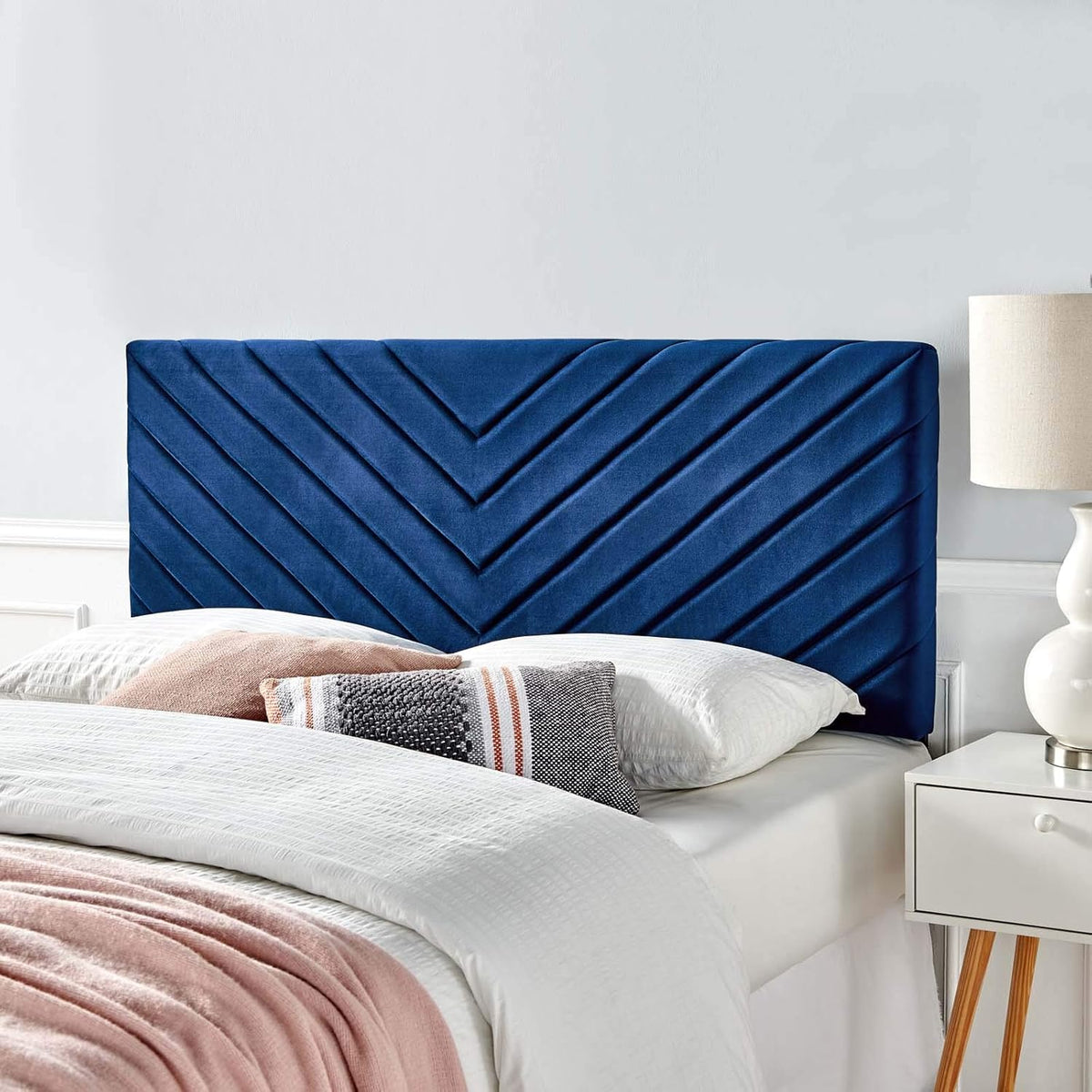 Teal Performance Velvet California King Headboard Q57723