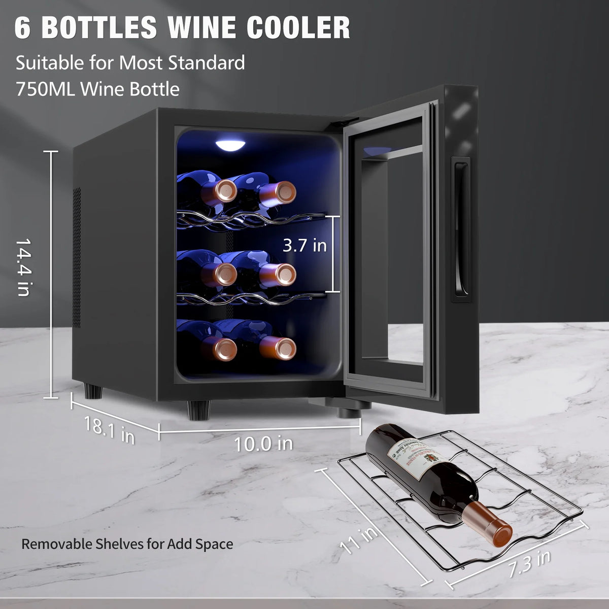 6 Bottle Wine Cooler with Digital Temperature Control R490179