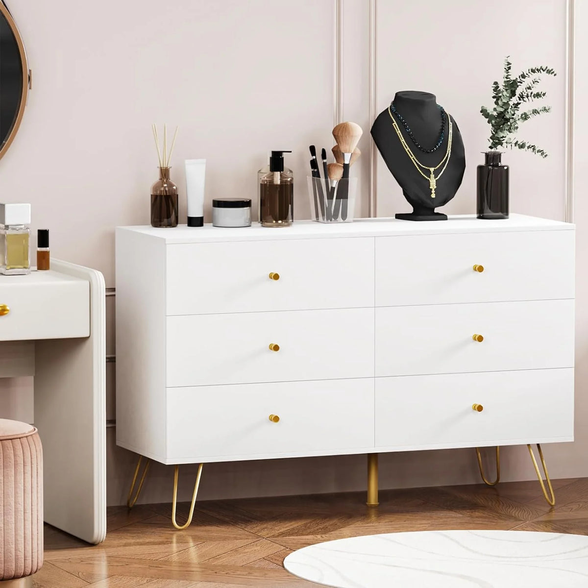 White 6 Drawer Dresser U86937
