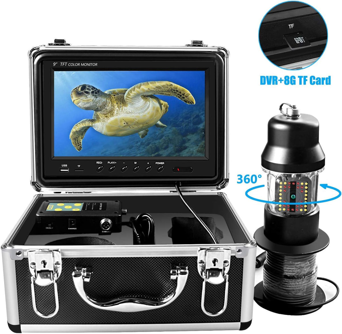Waterproof 360° Rotating View Underwater Ice Fishing Camera with 9 inch LCD Monitor Q426315