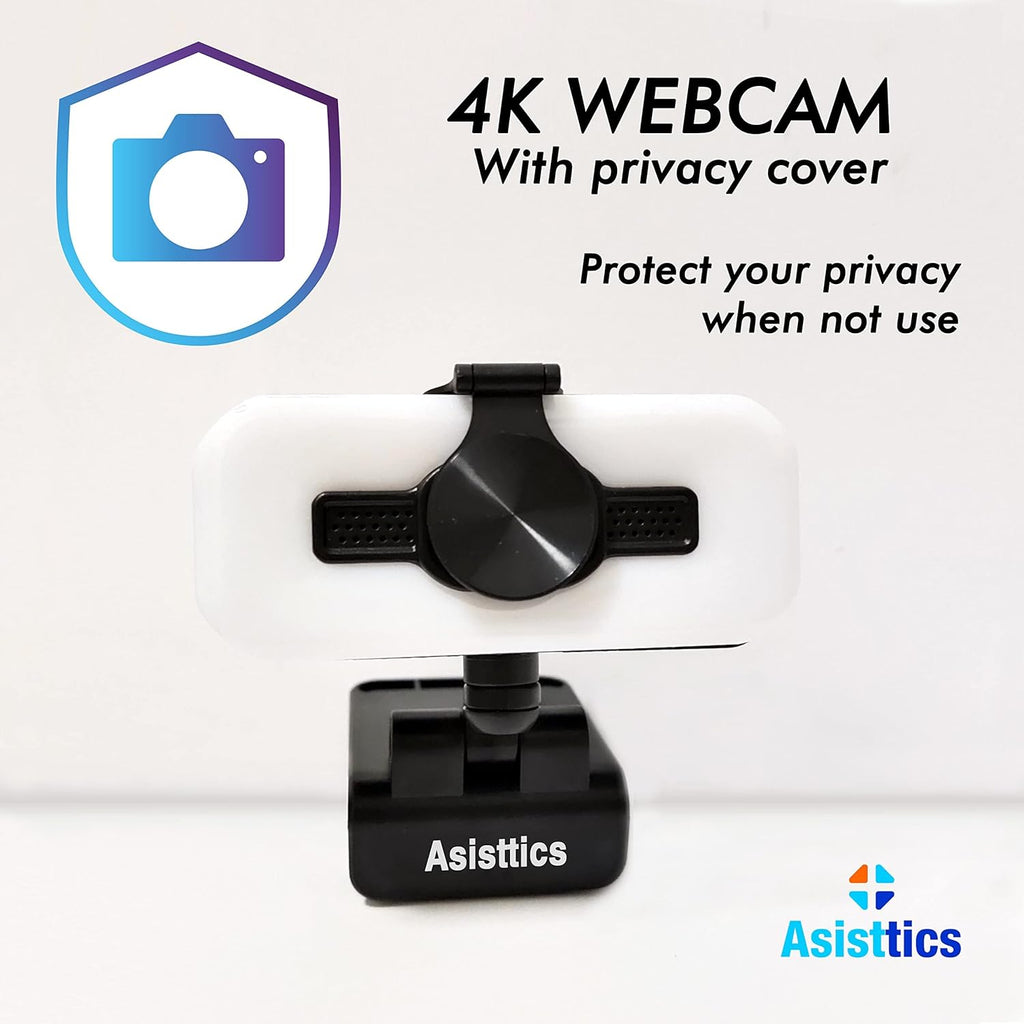 4K Webcam with Microphone and Ring Light L193