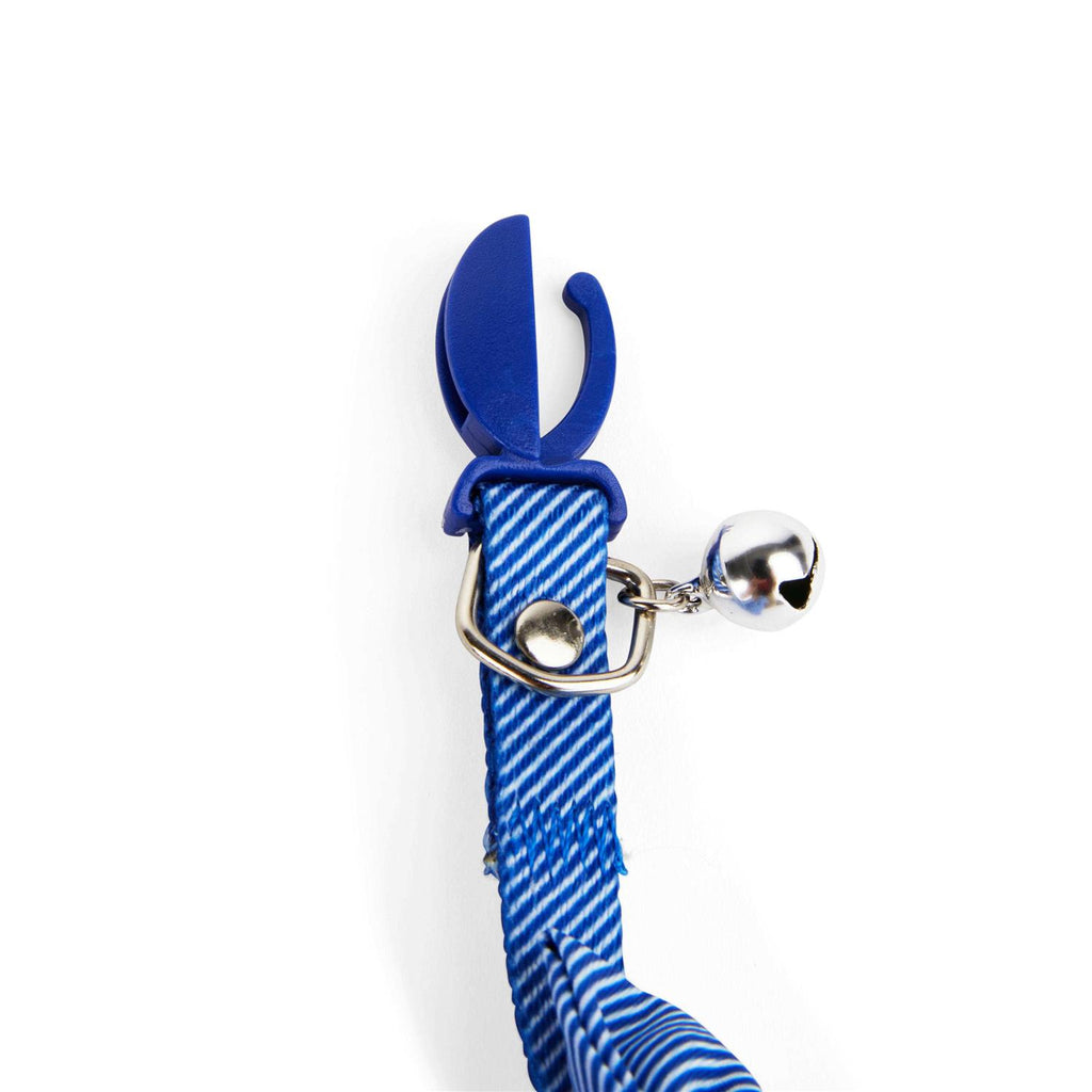 Blue Seersucker Breakaway Cat Collar D971