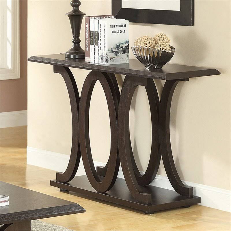 Cappuccino C Shaped Console Table T72625