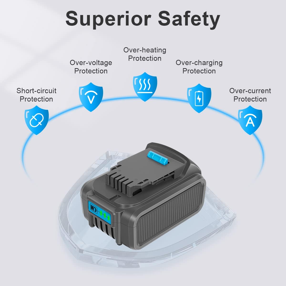 6 Packs 20V 6.0Ah Battery with LED Indicator R285