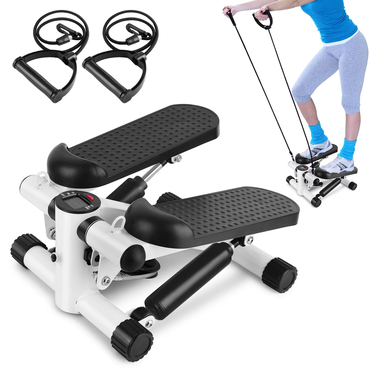 Mini Steppers with Resistance Bands and LCD Monitor D282