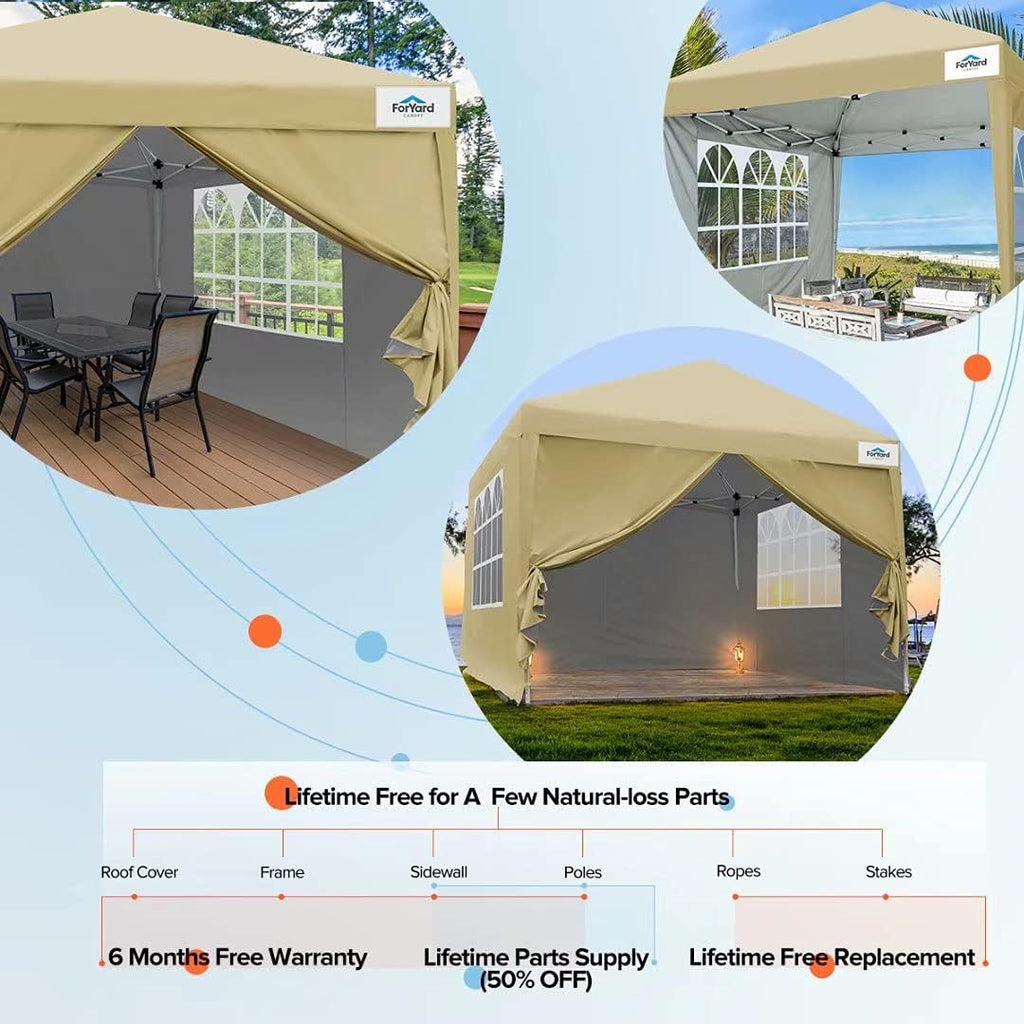 10'x10' Pop Up Canopy Tent with Sidewalls Z6252