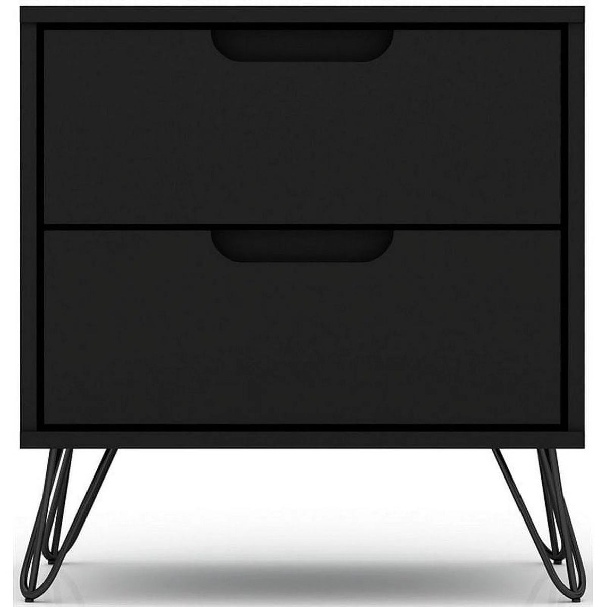 2-Drawer Black Engineered Wood Nightstand C990