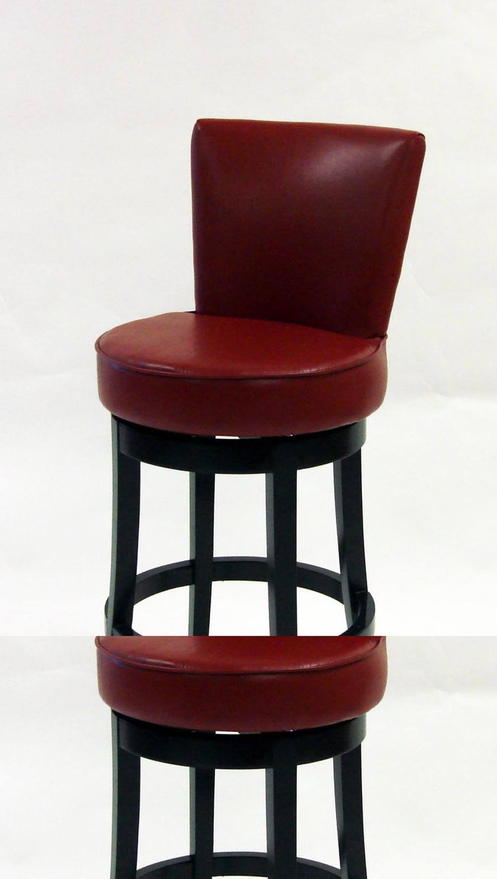 Red Bicast Leather Swivel Bar Stool J305