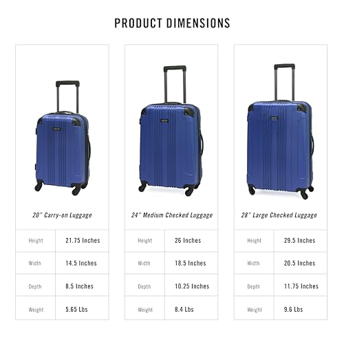 Cobalt Blue 20-Inch Carry On Hardshell Spinner Luggage R1729