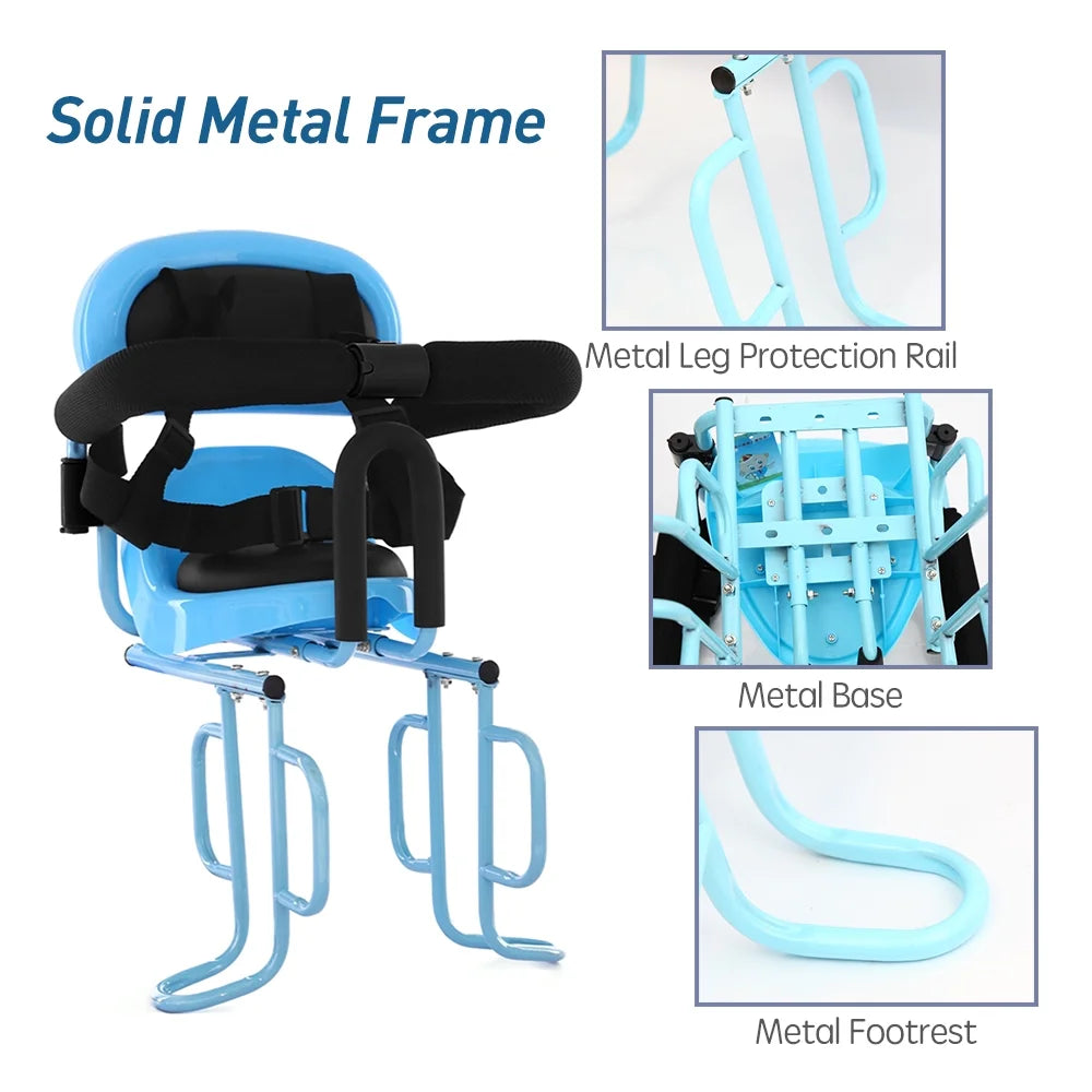 Child Bike Seat Rear Mounted Seat Carrier for Toddlers 6M-6Y Hold up to 77lbs W70004