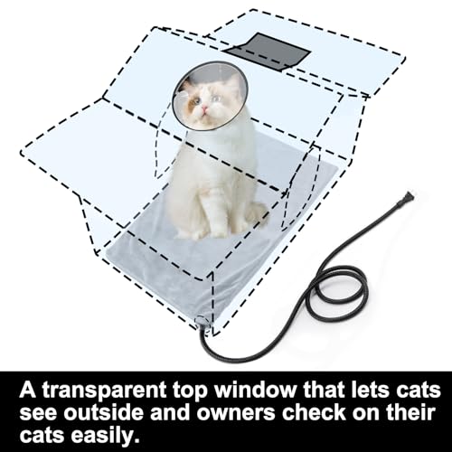 Weatherproof Large Cat Shelter with Roof Window and Cozy Cushion V225301