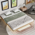 White Full Size Floating Bed Frame with LED Lights J375574