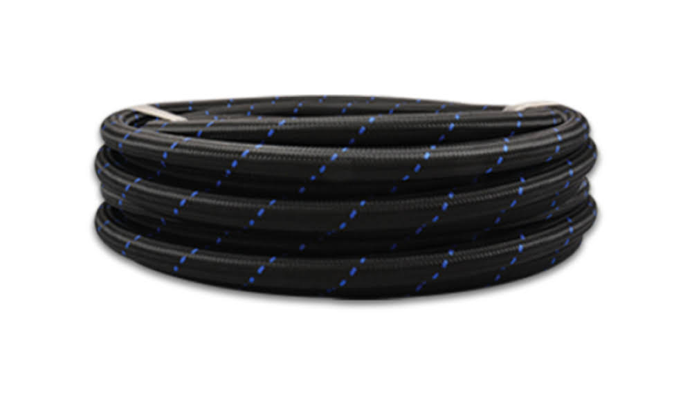 -4 Black Blue Nylon Braided Flex Hose V407