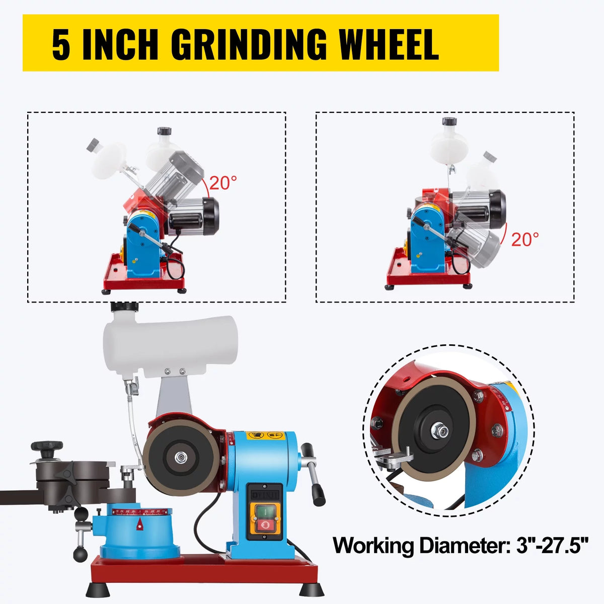 110V 370W Rotary Saw Blade Sharpener Machine with Water Tank I2408