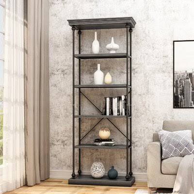 Pewter Gray Etagere Bookcase Y92394