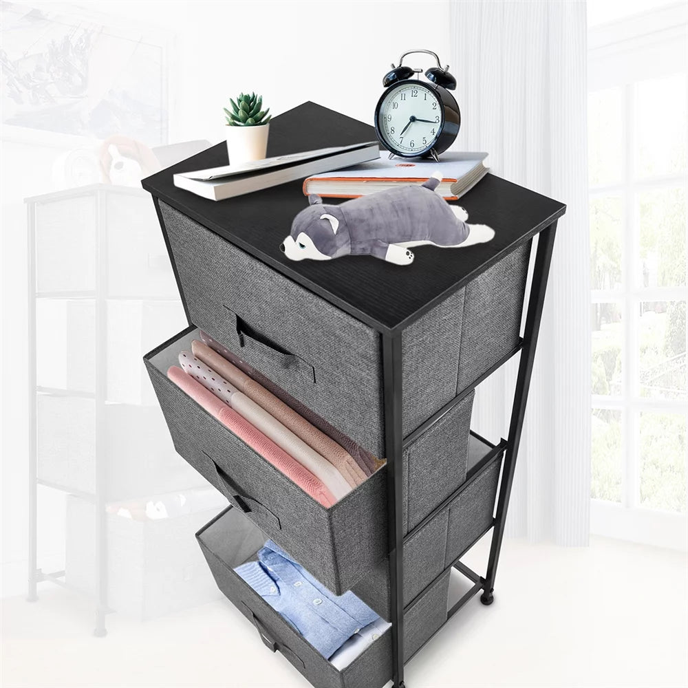Dark Grey 4 Drawer Fabric Dresser Z5455