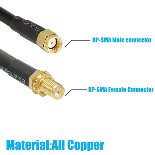 25 ft RP-SMA Male to RP-SMA Female Extension Cable Y2436