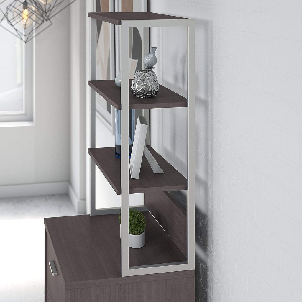 Storm Gray Bookcase with Hutch W4488
