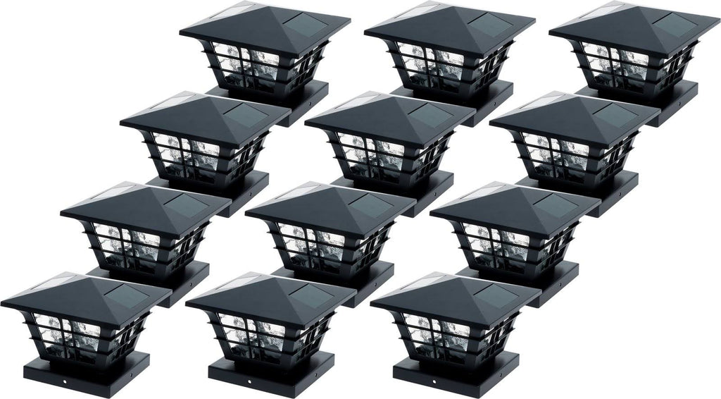 Black 12 Pack Solar Post Cap Light M755