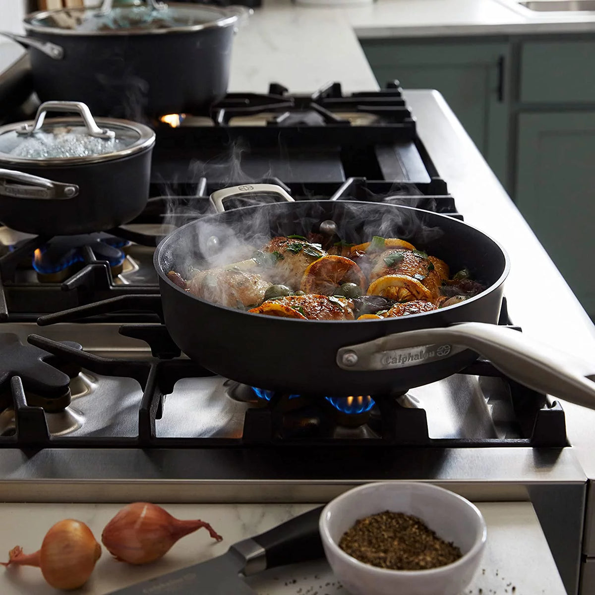13-Inch Hard-Anodized Nonstick Deep Skillet with Lid T868511
