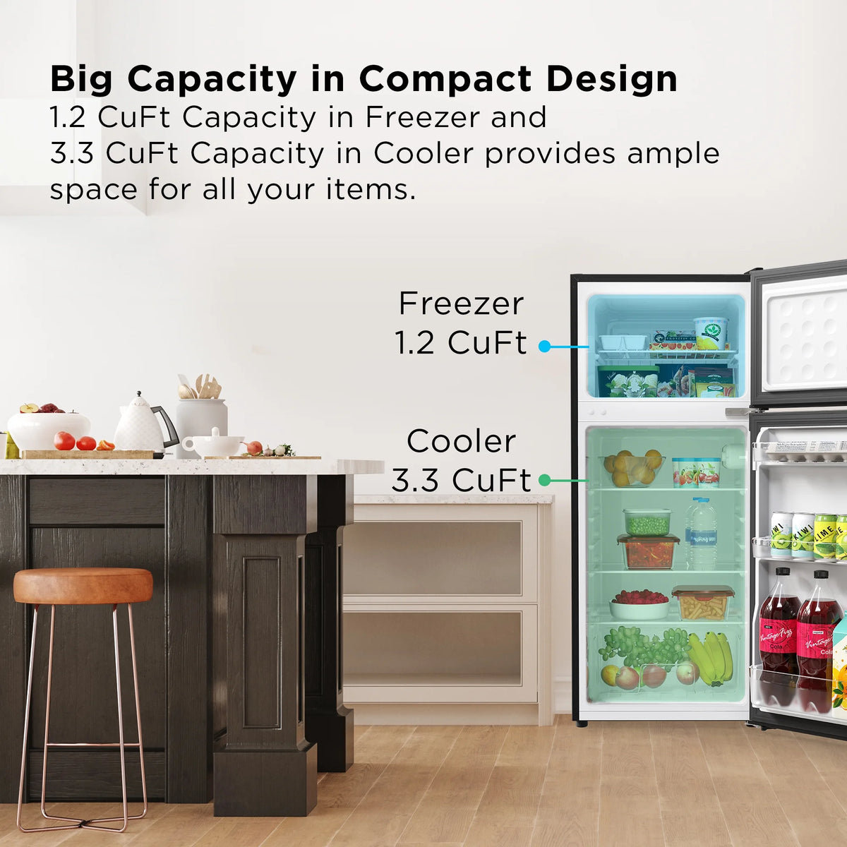 4.5 Cu. ft. Two Door Refrigerator Stainless Look J37027
