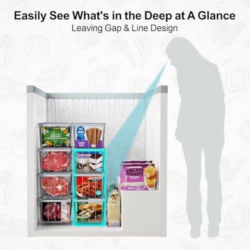 4 Pack Stackable Small Freezer Organizer Bins, White I7466