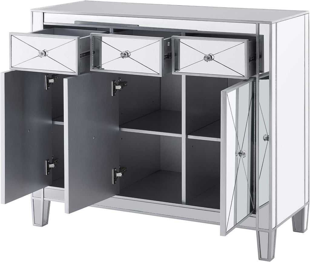 Mirrored Cabinet with Matte Silver Trim L446347
