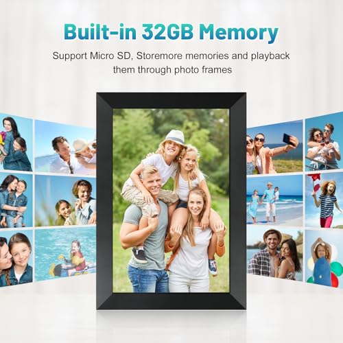 Black 10.1 Inch WiFi Digital Photo Frame with 32GB Storage T40299