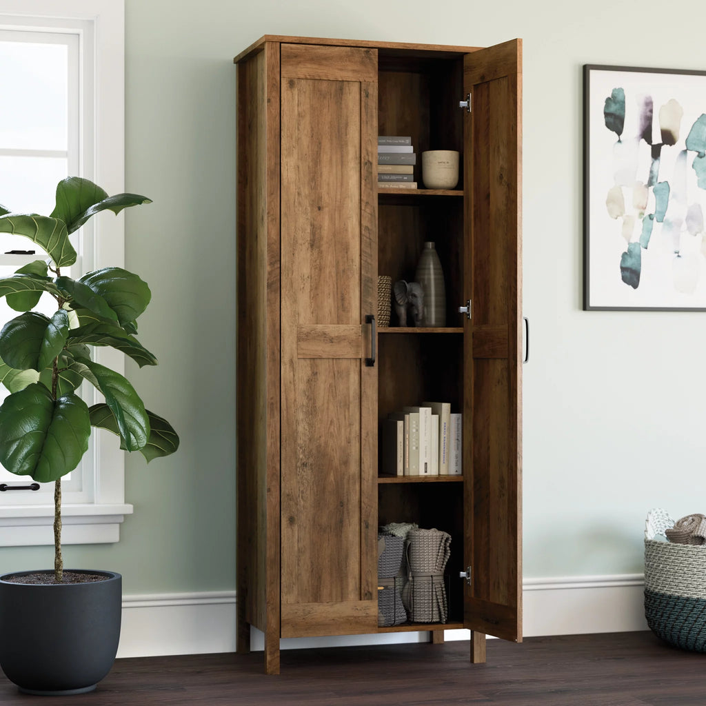 Rural Pine Finish Two-Door Storage Cabinet Q404