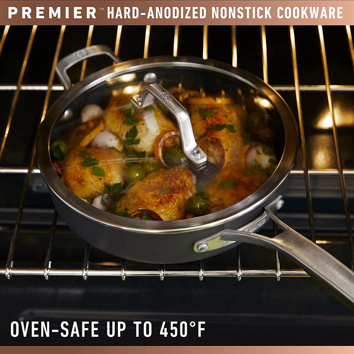 13-Inch Hard-Anodized Nonstick Deep Skillet with Lid T868511