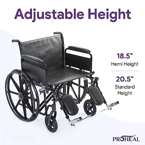 26" Heavy Duty Bariatric Wheelchair - Black - Removable Desk Arms and Elevated Leg Rests - 700LB Capacity - Nylon Seat R356824