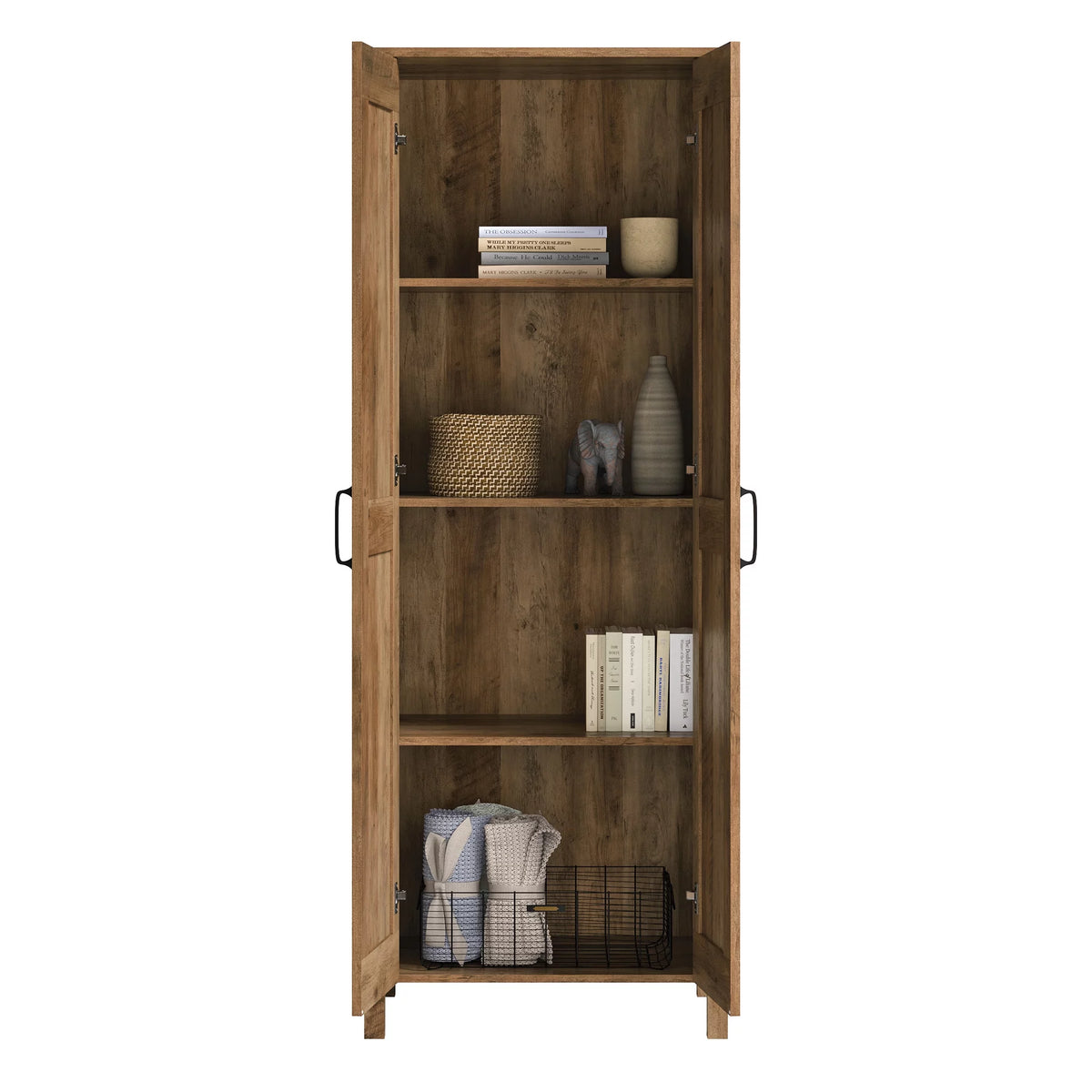 Rural Pine Finish Two-Door Storage Cabinet Q404