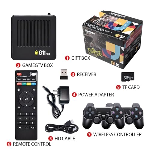 Retro Gaming Console with 2.4g Wireless Dual Controllers, HDMI Output P6161