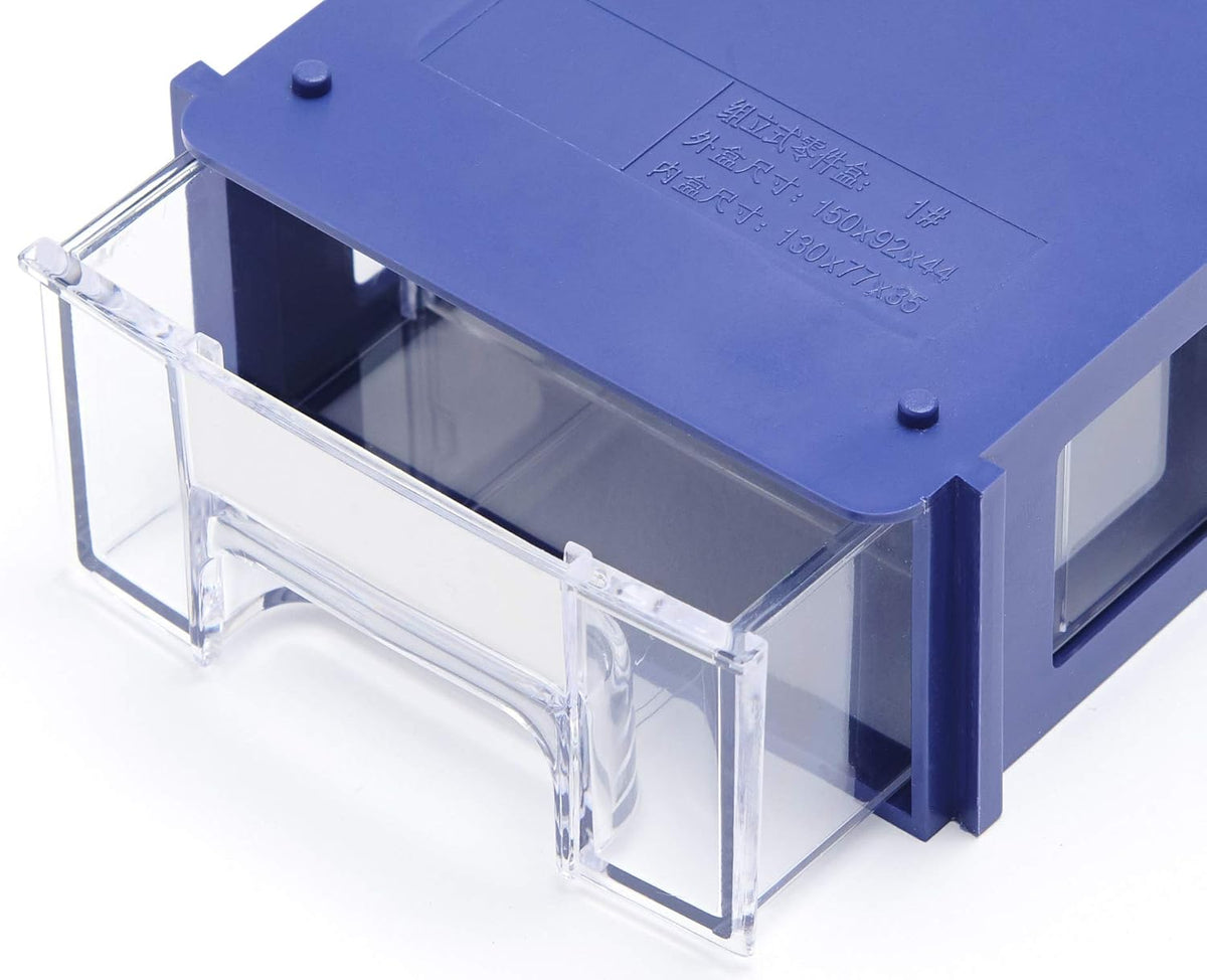 Blue Plastic Storage Drawers Set of 10 B4912