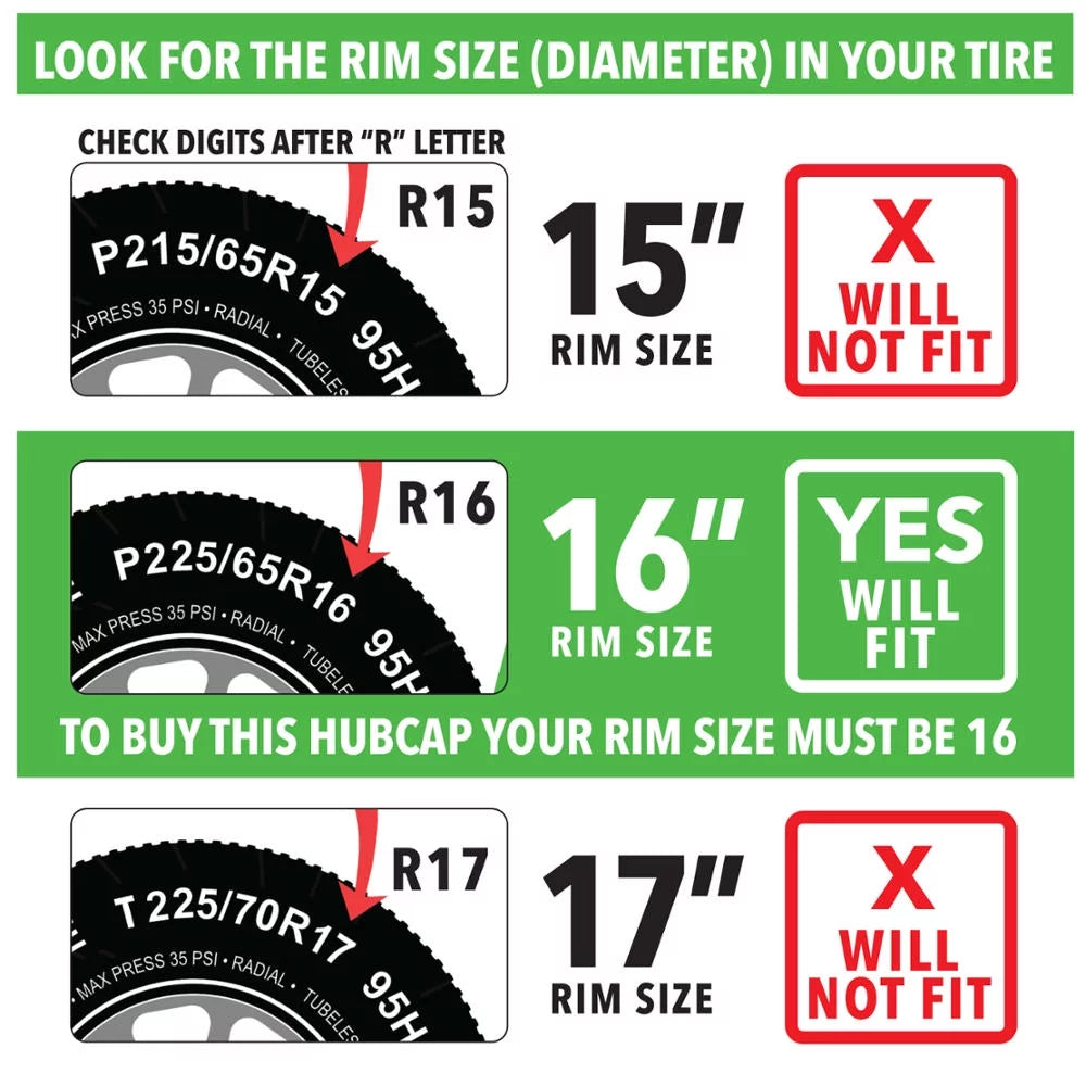 16 Inch Hubcaps Set of 4 V51667
