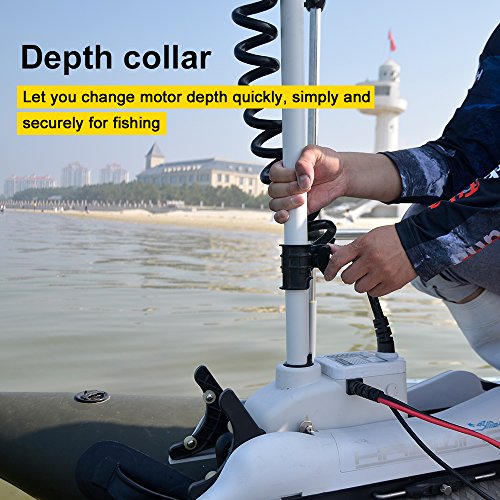 White 12V 55LBS 48 inch Bow Mount Trolling Motor with Remote Control and Quick Release Bracket M2391