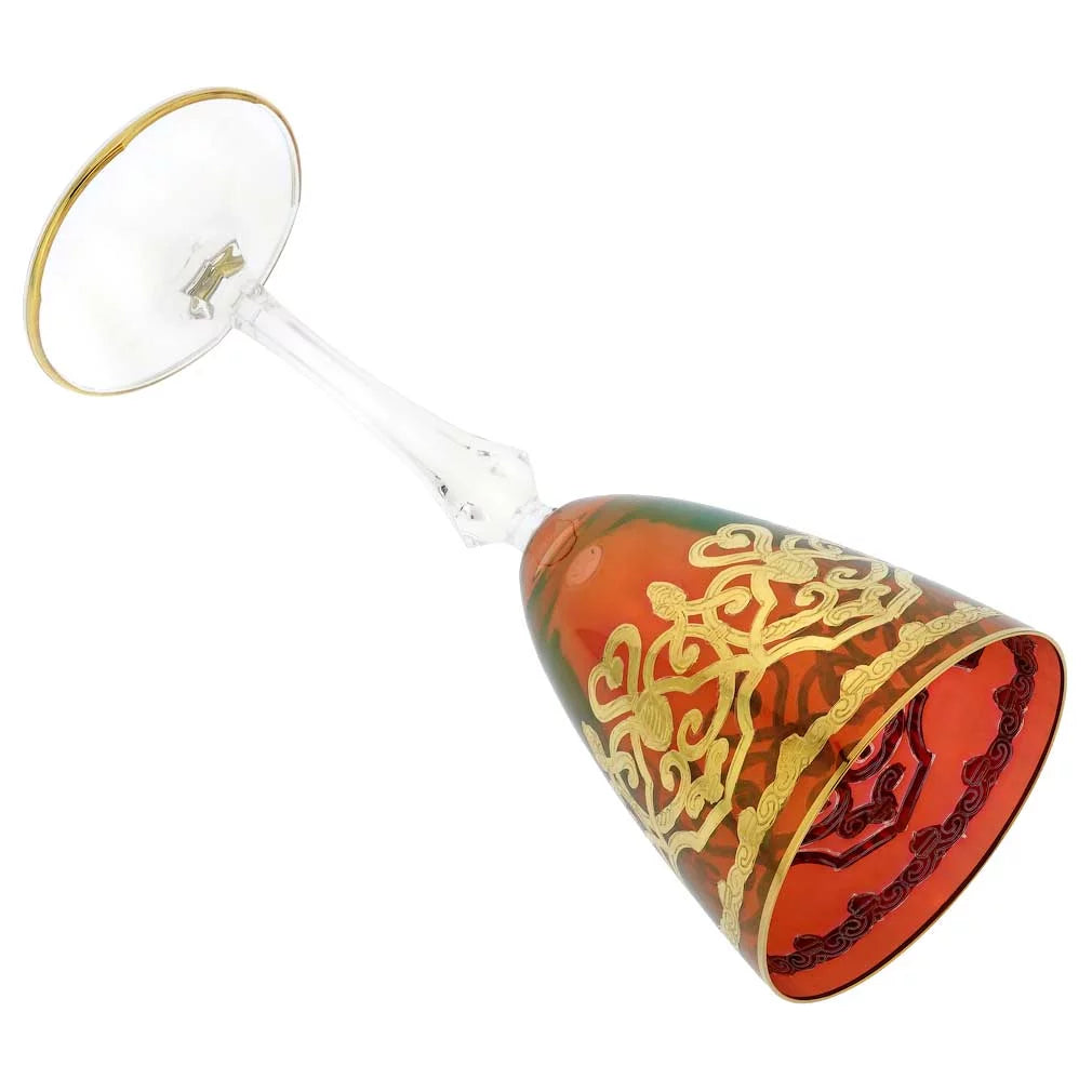 Set of Two Murano Glass Wine Glasses Z9340