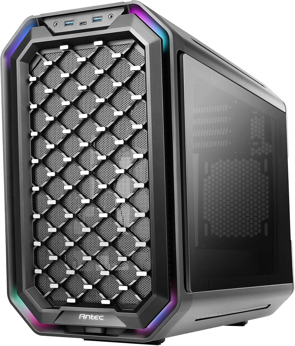 Black/Red Aluminum ATX Mid Tower Computer Case K3614