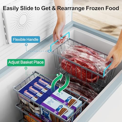 4 Pack Stackable Small Freezer Organizer Bins, White I7466
