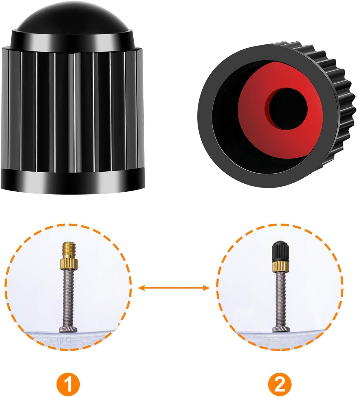 Presta Valve Adapter, Convert Presta to Schrader Adaptor for Bike, Tire Valve Caps(2PCS) S445