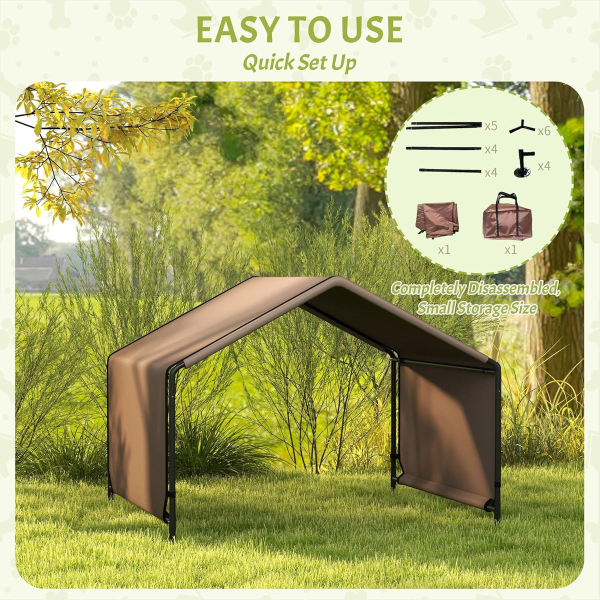 Brown Water Resistant Dog Tent X827