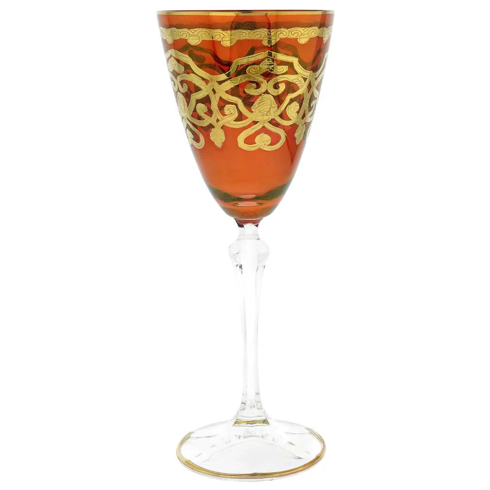 Set of Two Murano Glass Wine Glasses Z9340