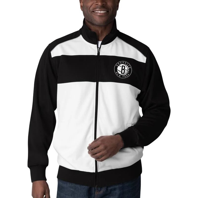 White Black Full-Zip Track Jacket Large F967512