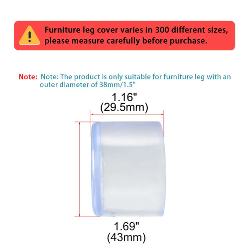 16pcs 1.5" 38mm Inner Dia Furniture Floor Protector X480503